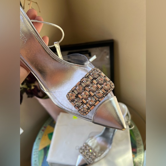 FINAL SALE💐GIAMBATTISTA VALLI crystal embellished pvc ankle-strap pumps 🍀 - Picture 12 of 15